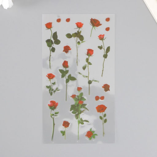 Наклейки пластик Розы набор 6 листов 10х18 см - Simaland фото 3