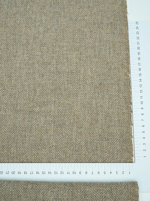 Шерсть пальтово-костюмная Твид Елочка цв.песочный, ш.1.5м, шерсть-60%, п/э-40%, 310гр/м.кв - Купава фото 6