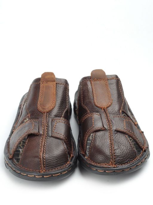 P2322-10 BROWN Тапочки мужские (натуральная кожа) - Фабричный китай фото 7