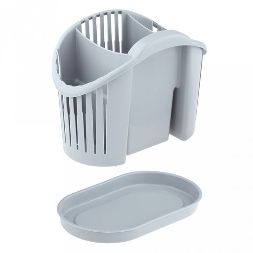 Подставка для столовых приборов пластмассовая 18,7х11,3х14,8см, светло-голубой (Россия) - Домашняя мода фото 6