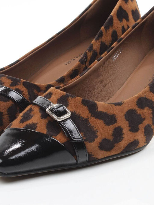 06-P3131 BLACK/LEOPARD Туфли женские (натуральная замша, натуральная кожа)