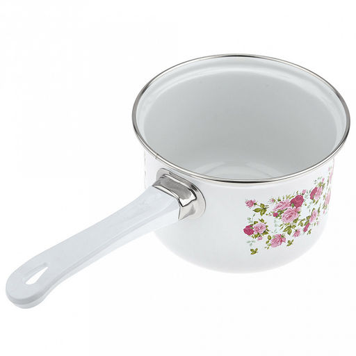 Китайская роза Ковш эмалированная 1,5л, форма цилиндрическая, металлическая крышка (Россия) - Домашняя мода фото 4
