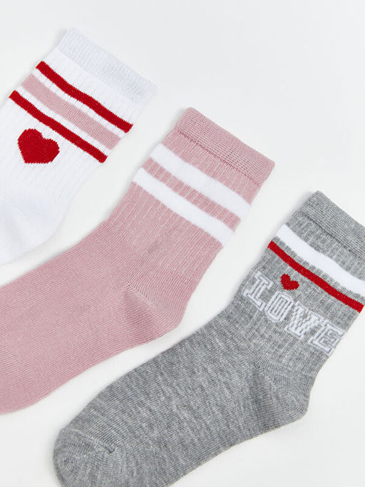 Desenli K?z ?ocuk Soket ?orap 5li