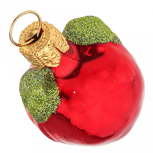 Елочная игрушка фигурка стеклянная Яблочко мини h4см, ручная художественная роспись, подарочная упаковка (Россия) - Домашняя мода фото 3
