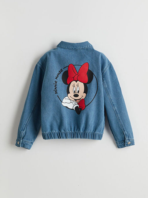 Minnie Mouse Bask?l? K?z ?ocuk Jean Ceket