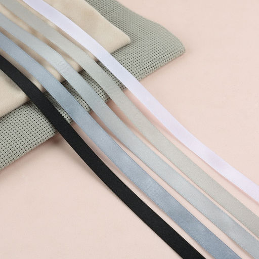 Атласная лента, набор 5 шт., 10 мм, 23±1 м, серая, чёрная