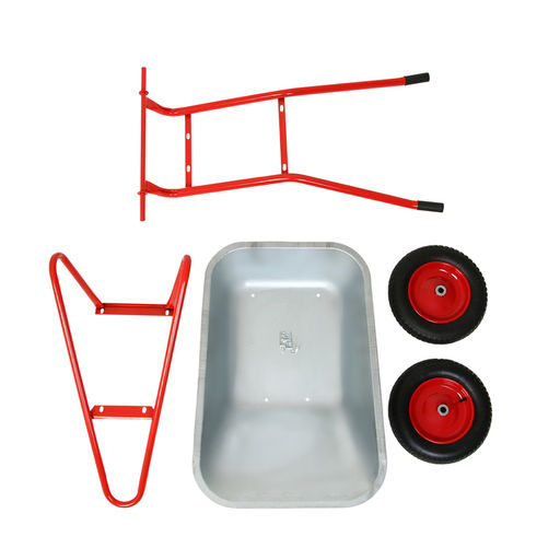 Тачка строительная, 2 пневмоколеса, груз/п 320 кг, объём 110 л, оцинкованный кузов 0.8 мм, Greengo