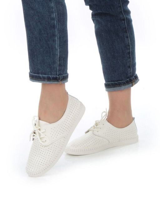 03-PDXL138-1 LT. BEIGE Полуботинки спортивные женские (натуральная кожа) - Фабричный китай фото 2