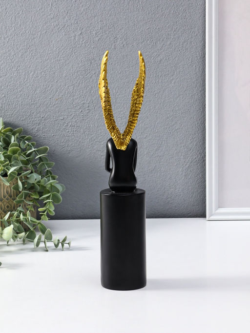 Сувенир полистоун "Ангел" чёрный с золотом 6х8,3х31 см