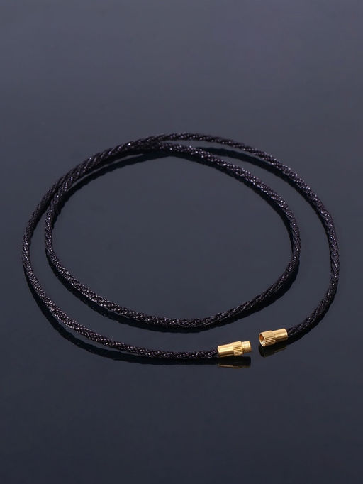 Цена за 10 шт. Шнурок текстильный с винтовым замком, 50 см, чёрный