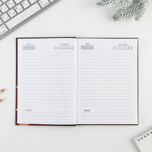 Ежедневник А5, 80 листов, недатированный, в твердой обложке «Новый год обречен на успех»