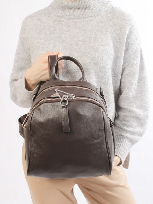 LACCOMA рюкзак НИ77295-коричневый натуральная кожа