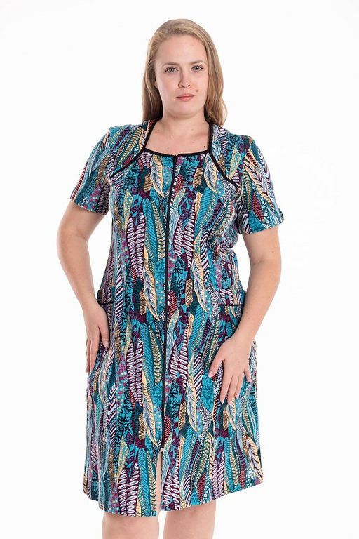 Халат М31969зч зеленый/черный - Елена фото 6