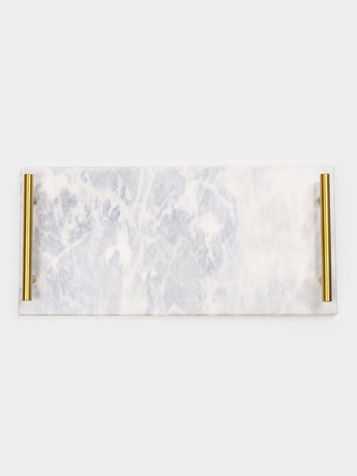 Поднос Magistro Marble, мрамор, 38.2×18.2 см, белый