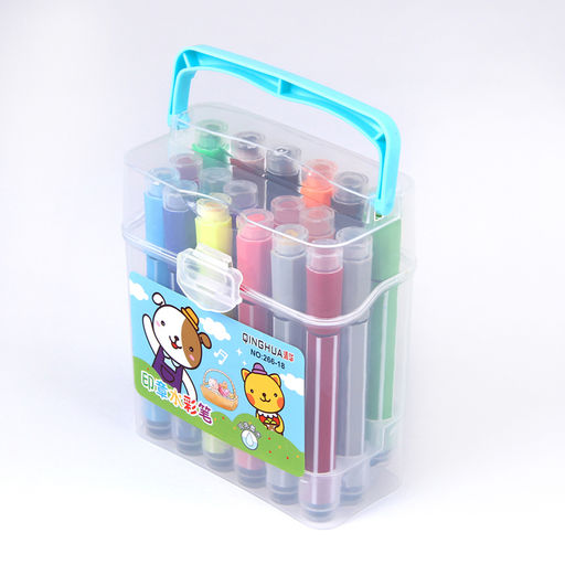 Фломастеры, 18 цветов, толстые, с печатью, вентилируемый колпачок, МИКС - Simaland фото 2