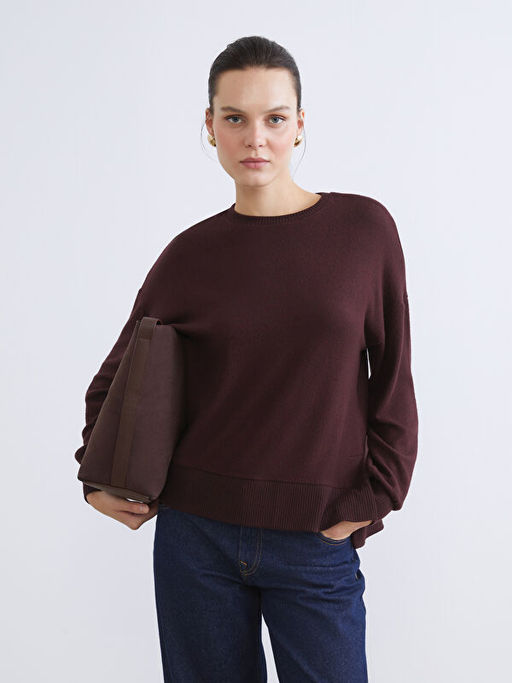 Bisiklet Yaka Oversize Kad?n Sweatshirt
