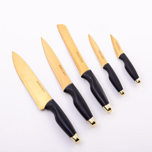 40607 Набор кухонных ножей нерж/ст/полипропилен + подставка пластик 6пр MB (х6) - Mayer&boch фото 3