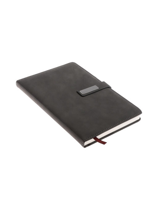 Ежедневник недатированный А5, с хлястиком, 80 листов, в линейку, пвх, черный - Simaland фото 2