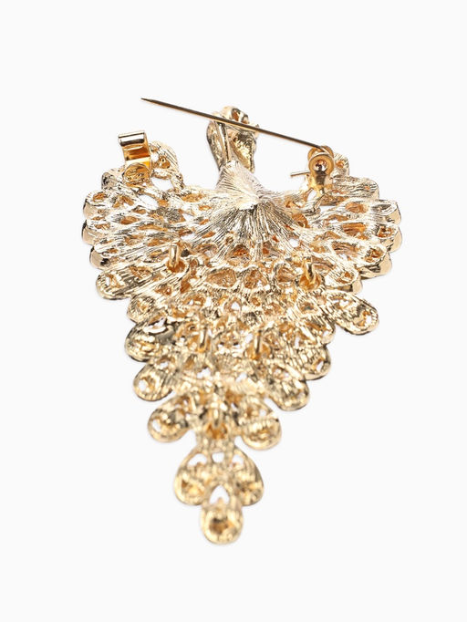 Брошь «Жар-птица» волшебная, стразы, цетная в золоте