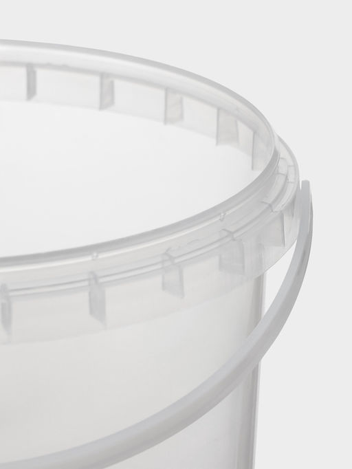 Цена за 100 шт. Ведро одноразовое с крышкой, пластик, 2 л, d=17.3 см, пищевое, прозрачное