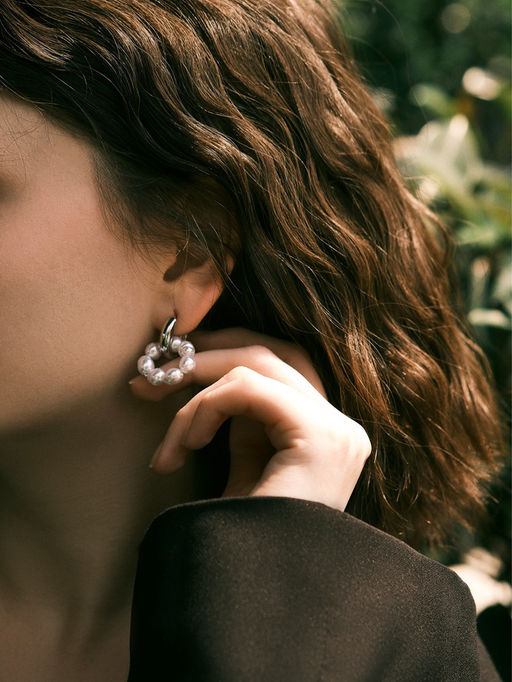 Серьги со съёмным элементом «Трансформер» птица, белые в серебре