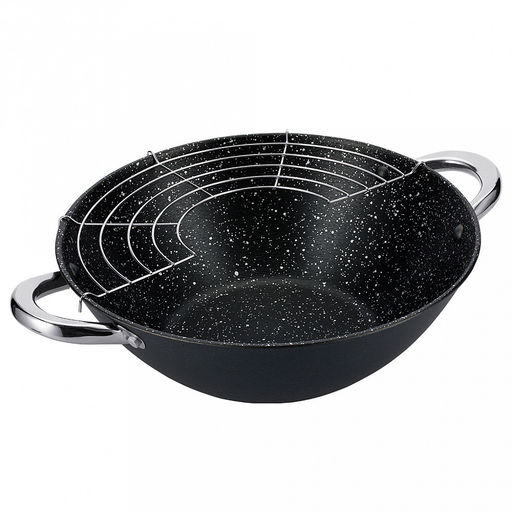 Казан чугунный "Linea FRITTO" 5,6л, д32см, h33,5см, антипригарное покрытие, крышка из закаленного стекла с пароотводом и арома-дозатором, "Regent" (Китай) Подходит для всех видов плит, включая индукционную.