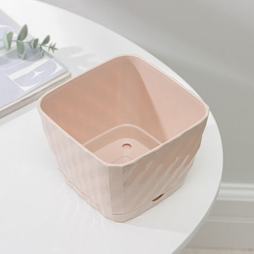 Цена за 2 шт. Горшок для цветов с поддоном «Классика», 1 л, бежевый