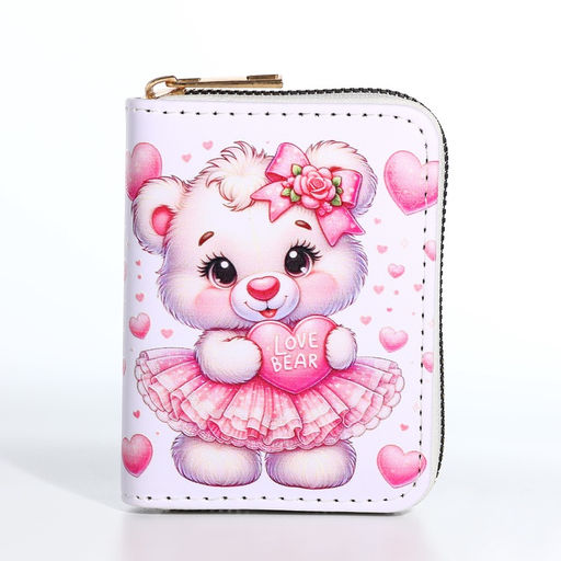 Кошелёк детский «Мишутка», на молнии, белый