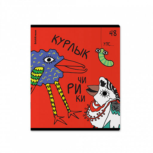 Цена за 5 шт. Тетрадь общая ученическая ErichKrause Crazy Birds, 48 листов, клетка, выборочный УФ-лак_MIX-PACK  фото 4