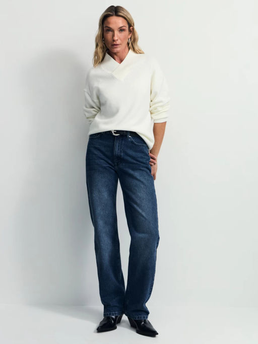 Джемпер оверсайз с V-образной горловиной / Zarina  фото 2