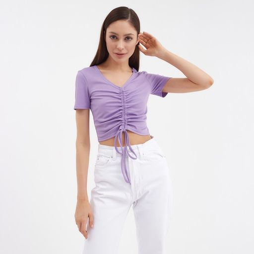 Футболка женская на кулиске MIST размер 44-46, цвет лиловый