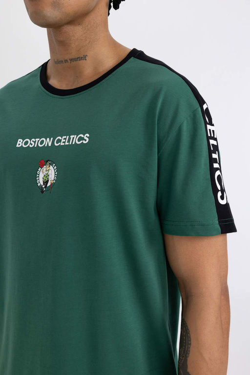DeFactoFit Футболка стандартного кроя с короткими рукавами и круглым вырезом NBA Boston Celtics  фото 4