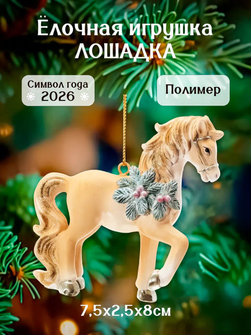 Фигурка декоративная подвесная Лошадка, L7,5 W2,5 H8 см