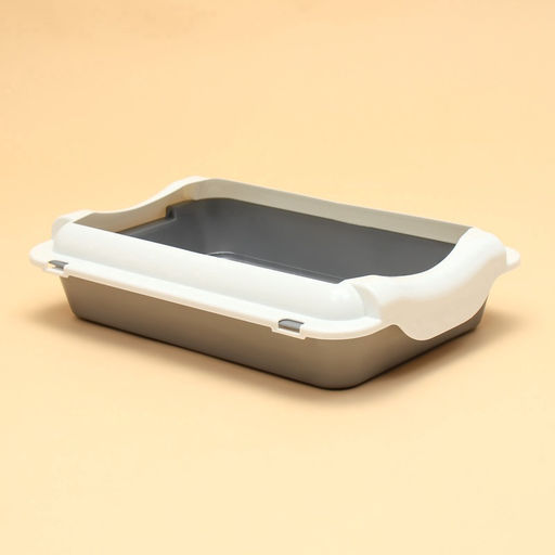 Туалет средний с бортом 36×26×9, серый/белый