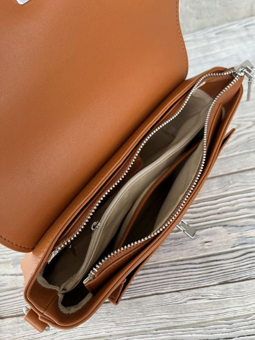 Женская кожаная сумка через плечо 8219 Рыжий - Sergio valentini фото 5