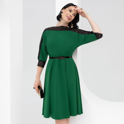 Платье Парижский десерт (изумруд с ремешком) - Charutti фото 2