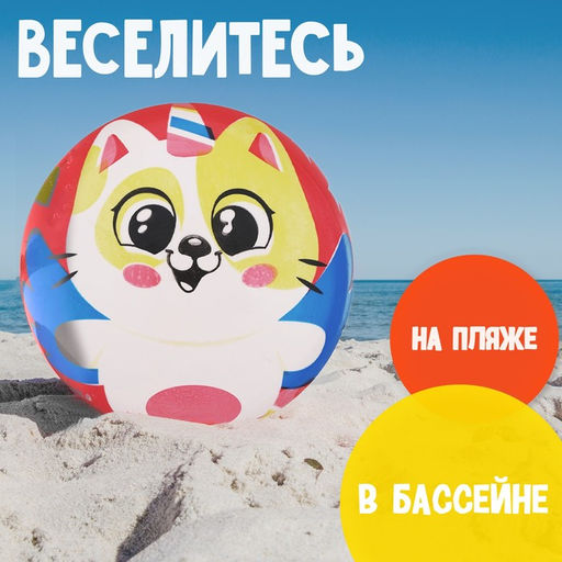 Мяч детский ZABIAKA Котик, d=22 см, 60 г, цвета МИКС  фото 4