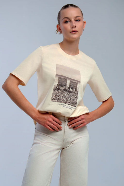 Арт. 31134 Футболка женская 44-52 (5 шт) Цвет:бежевый - Калинка фото 4