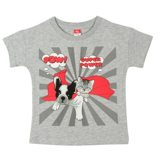 CRB wear/CWK 62503-1 Футболка для девочки, серый меланж/Ex.Cherubino фото 2