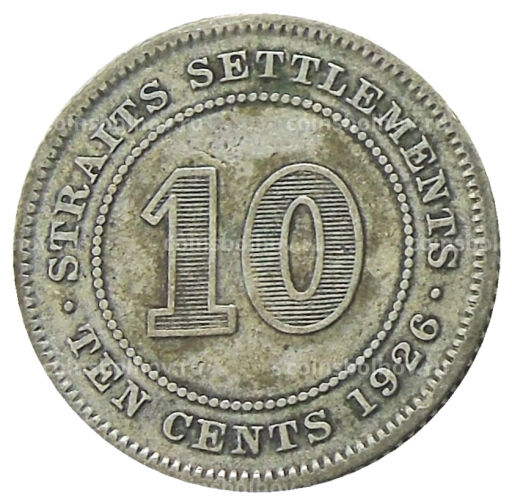 10 центов 1926 года Стрейтс Сетлментс