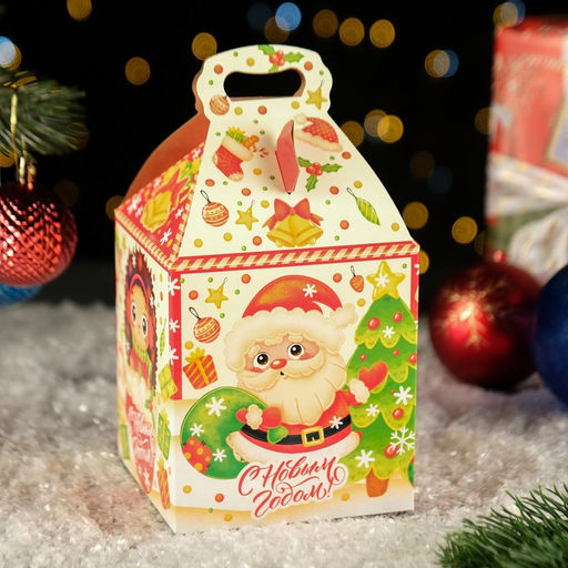 Цена за 5 шт. Коробка подарочная складная Ромбики 12 х 12 х 17 см