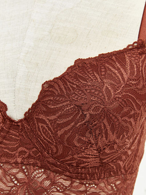 Balenli Dolgusuz Dantelli Bralet