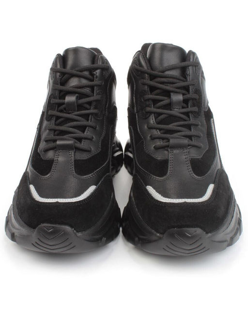 05-P99-1Z BLACK Кроссовки женские зимние (натуральная и искусственная кожа, шерсть)