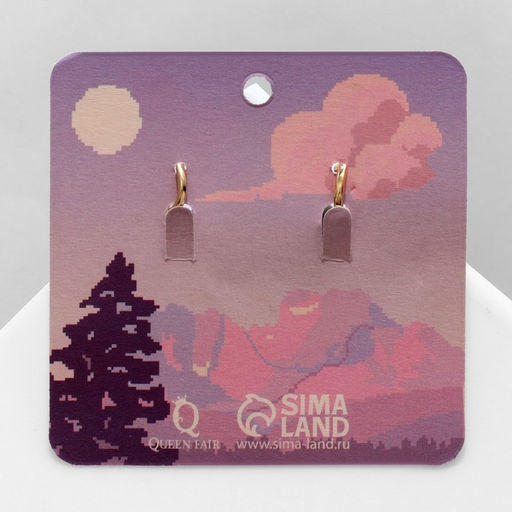 Серьги эмаль Искусство сердце, цвет розовый в золоте - Queen fair фото 3