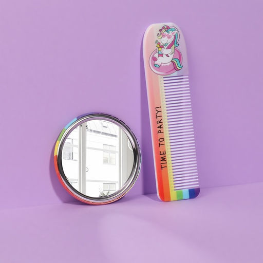 Набор Единорог, 2 предмета: зеркало, расчёска - Queen fair фото 3