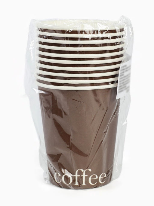 Стаканы одноразовые бумажные для кофе, цвет шоколад, 10 шт., 250 мл