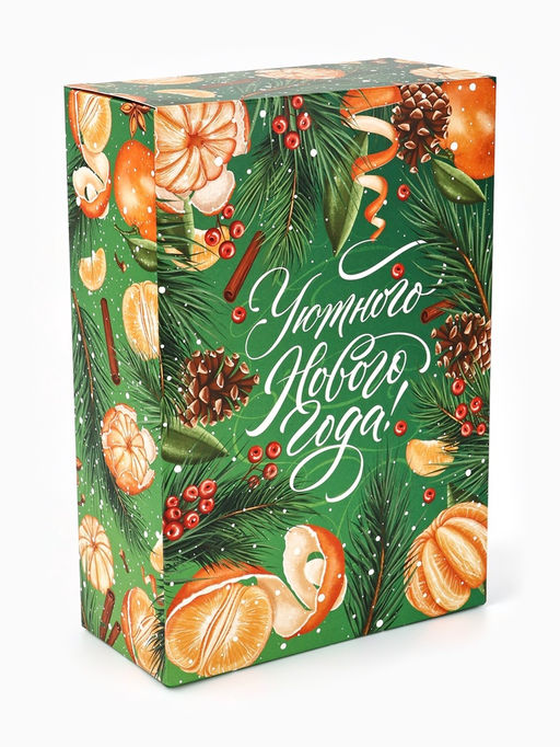 Цена за 2 шт. Коробка подарочная новогодняя складная «Уютного Нового года», 16×23×7.5 см