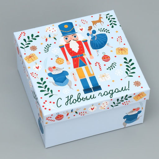 Коробки подарочные новогодние набор 10 в 1 «Щелкунчик», 10×10×6 – 28×28×15 см