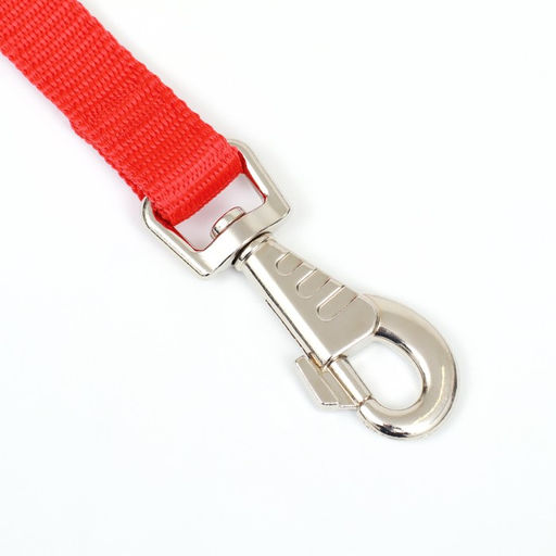 Поводок двухслойный с усиленным карабином, 3 м х 2 см, красный - Пижон фото 2
