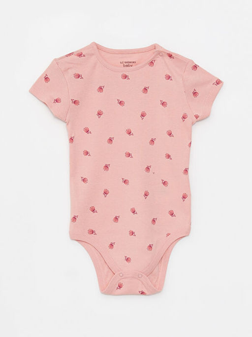 Bisiklet Yaka K?sa Kollu Bask?l? Pamuklu K?z Bebek ??t??tl? Body 2li - Waikiki фото 3